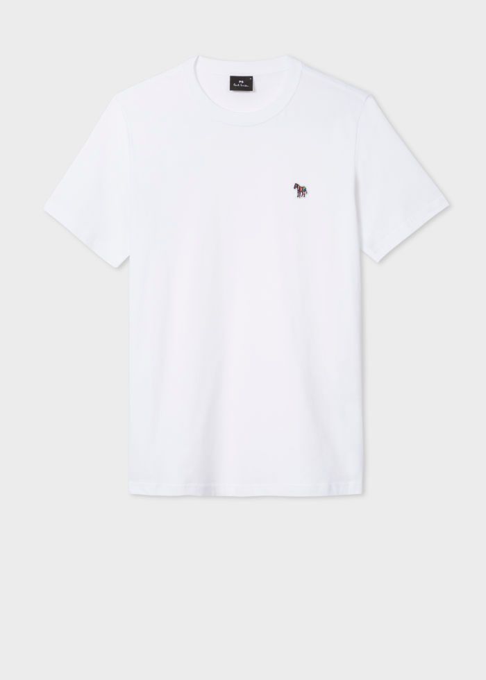 Men's Paul Smith White Regular Fit Zebra Logo T-Shirt — view 2