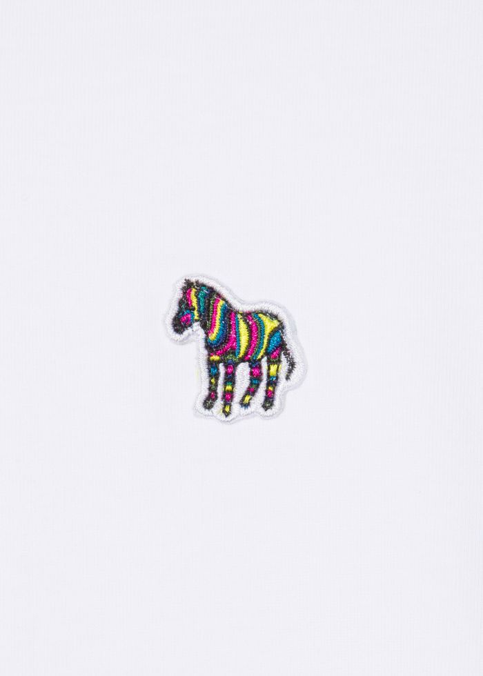 Men's Paul Smith White Regular Fit Zebra Logo T-Shirt — view 4