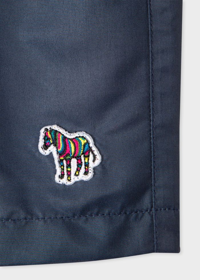 Men's Paul Smith  Navy Zebra Logo Recycled Swim Shorts — view 3