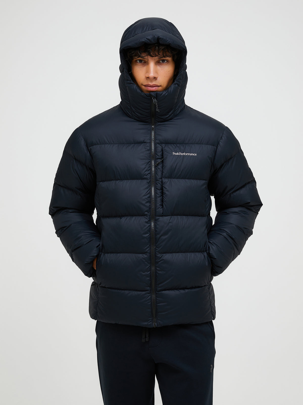 Men's Peak Performance Frost Down Puffer Jacket in Black — view 3