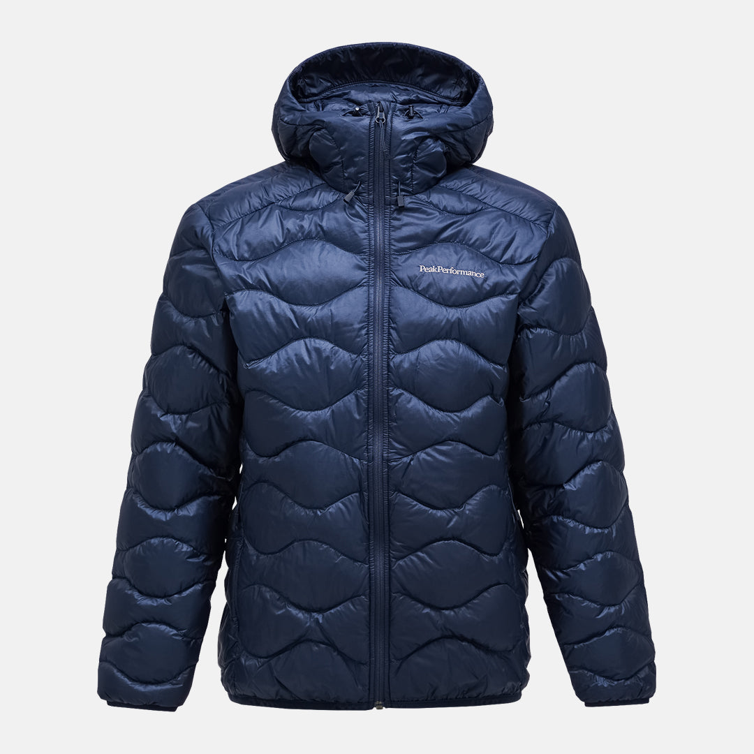 Men's Peak Performance Helium Down Hood Jacket in Blue Shadow — view 2