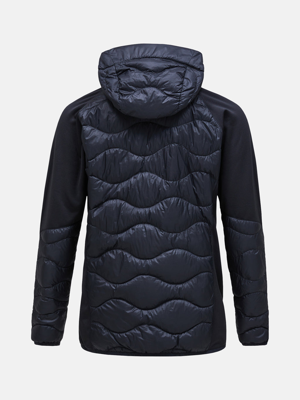 Men's Peak Performance Helium Down Hybrid Hood in Black — view 4