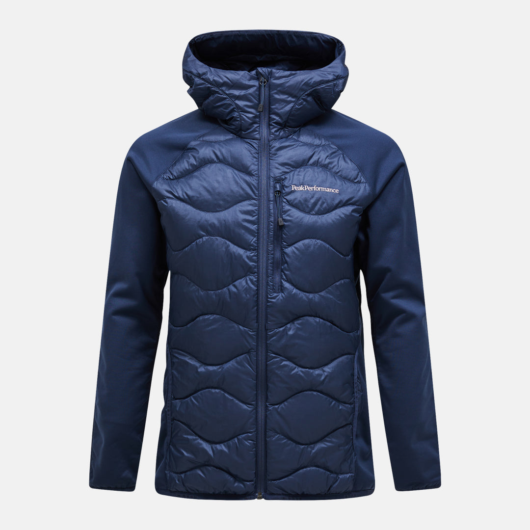 Men's Peak Performance Helium Down Hybrid Hood in Blue Shadow — view 2