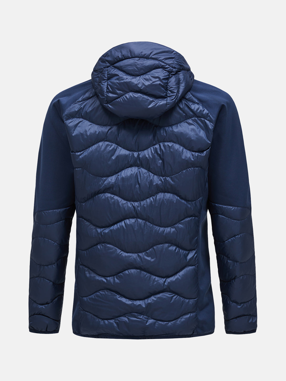 Men's Peak Performance Helium Down Hybrid Hood in Blue Shadow — view 6