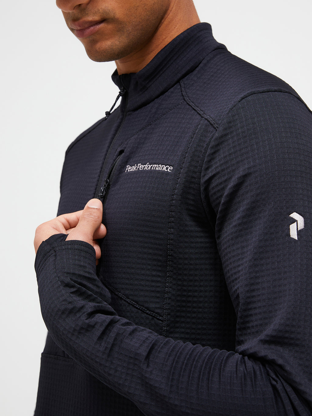 Men's Peak Performance Trail Polartec Half Zip in Black — view 4