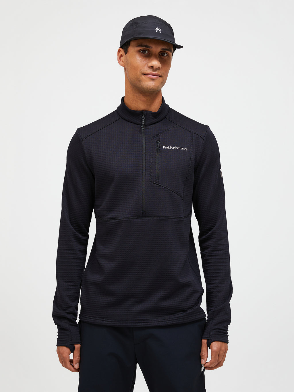 Men's Peak Performance Trail Polartec Half Zip in Black — view 3