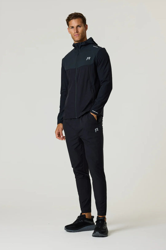 Men's Reprimo Black Meteorite Flight Windbreaker Tracksuit Jacket & Tracksuit Pant Set