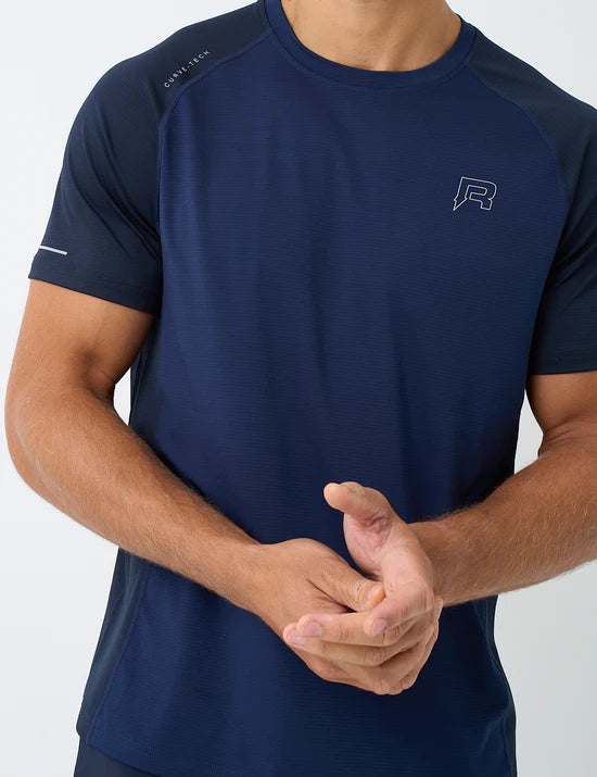 Men's Reprimo Curve T-Shirt in Marine / Graphite Blue