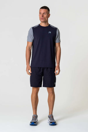 Men's Reprimo Dark Navy Grey Flight T-Shirt &amp; Short Set with refllective logos 