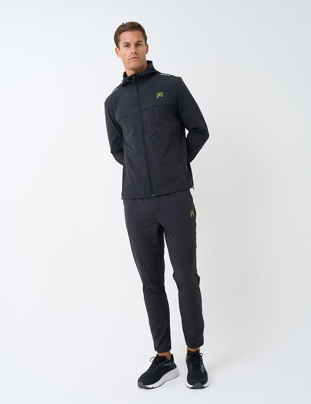 Men's Reprimo Flight Windbreaker & Pant in Black Neon Tracksuit Set