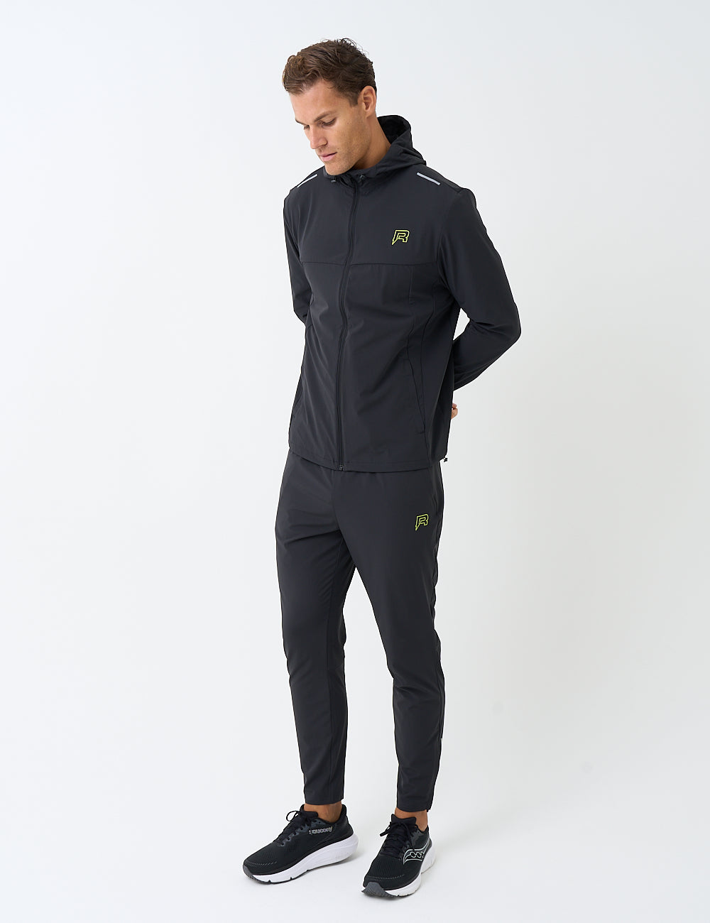 Men's Reprimo Flight Windbreaker & Pant in Black Neon Tracksuit Set
