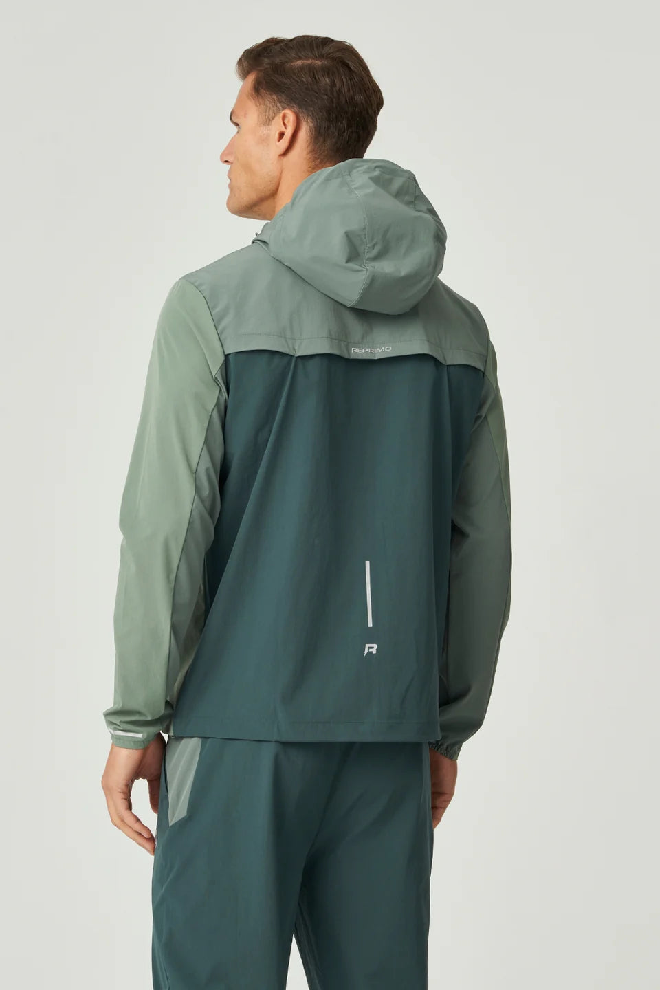 Men's Reprimo Hunter Green Botanical Flight Windbreaker Jacket — view 3