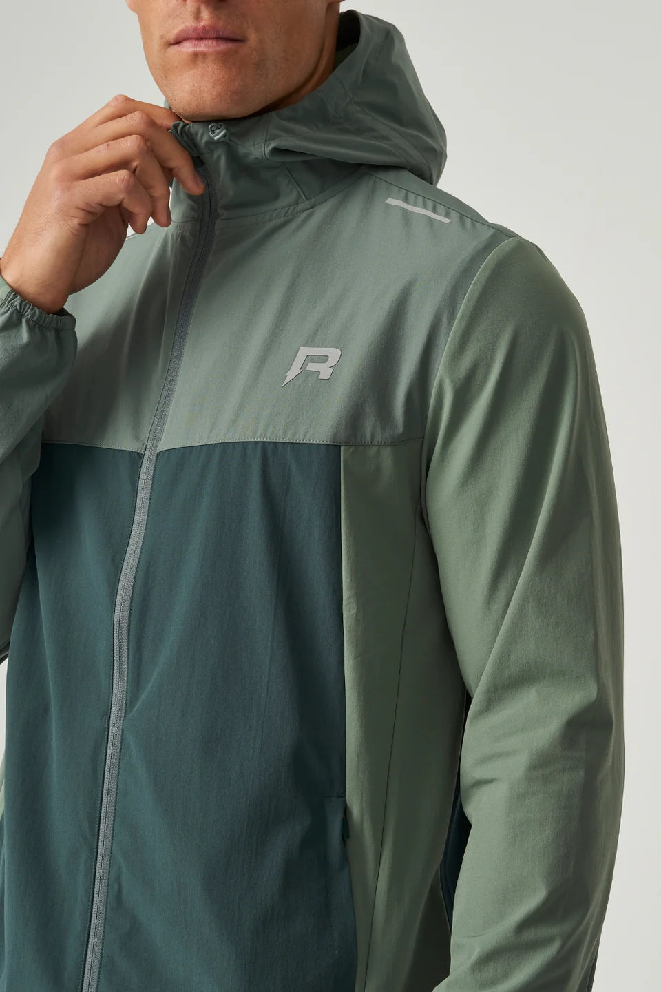 Men's Reprimo Hunter Green Botanical Flight Windbreaker Jacket — view 4