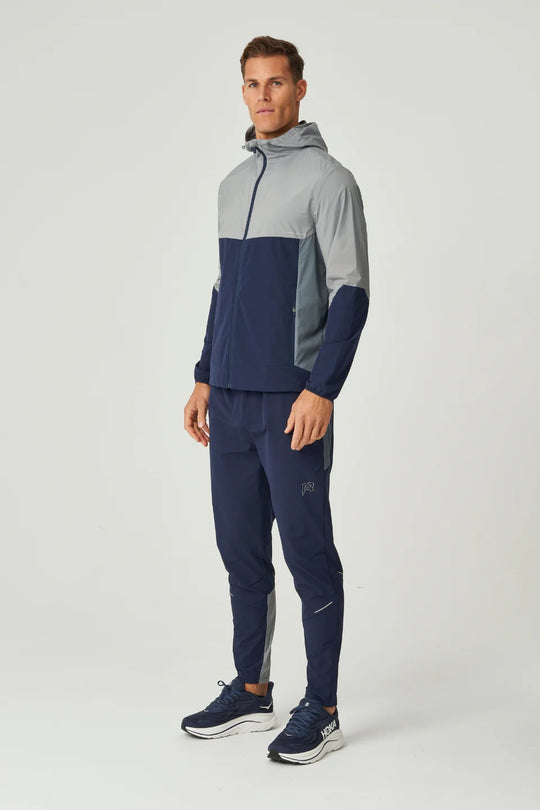 Men's Reprimo Marble Navy Impact Windbreaker Tracksuit Jacket & Pant Tracksuit Set