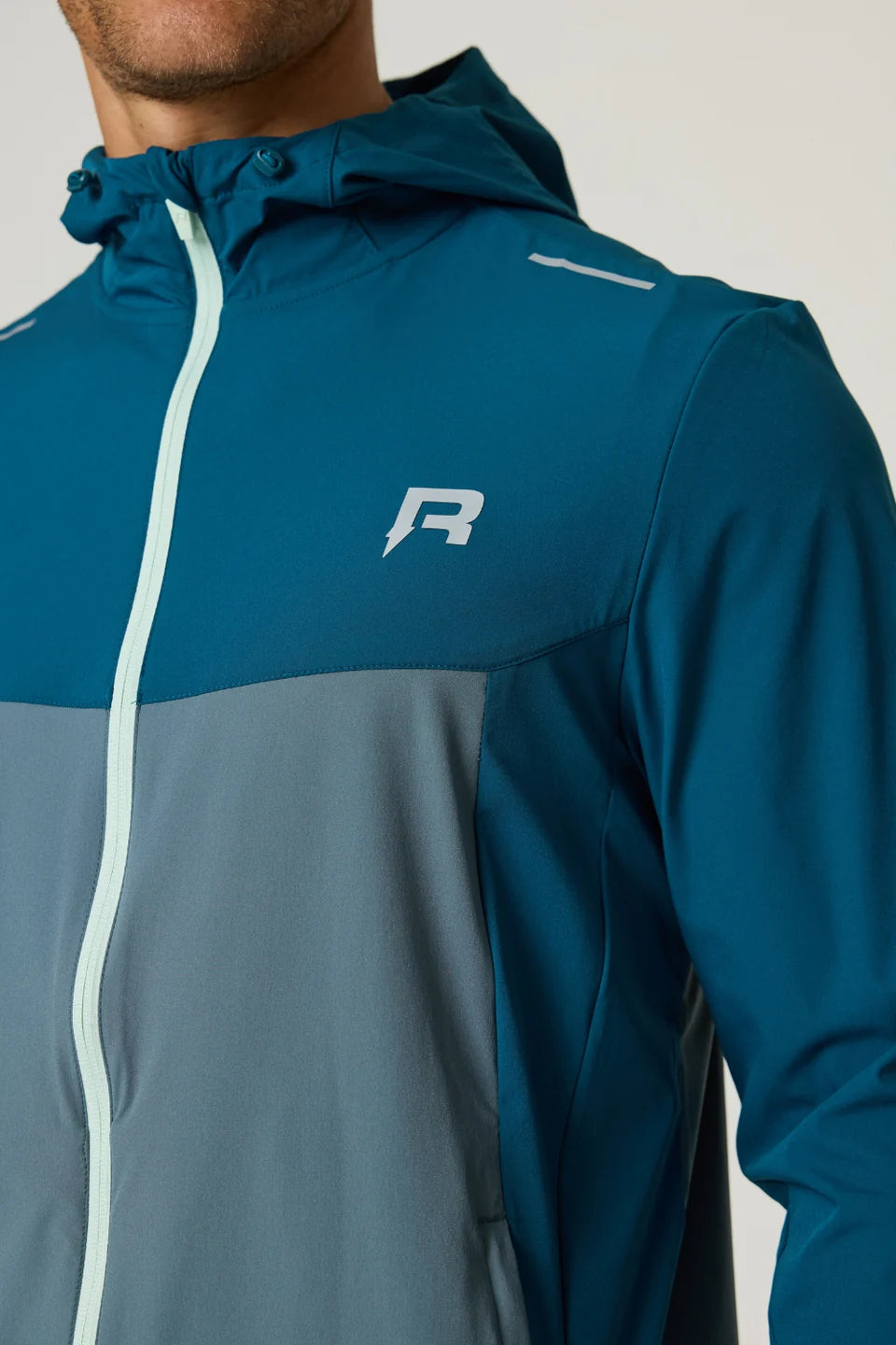 Men's Reprimo Tidal Teal Blue Steel Flight Windbreaker Tracksuit Jacket — view 4