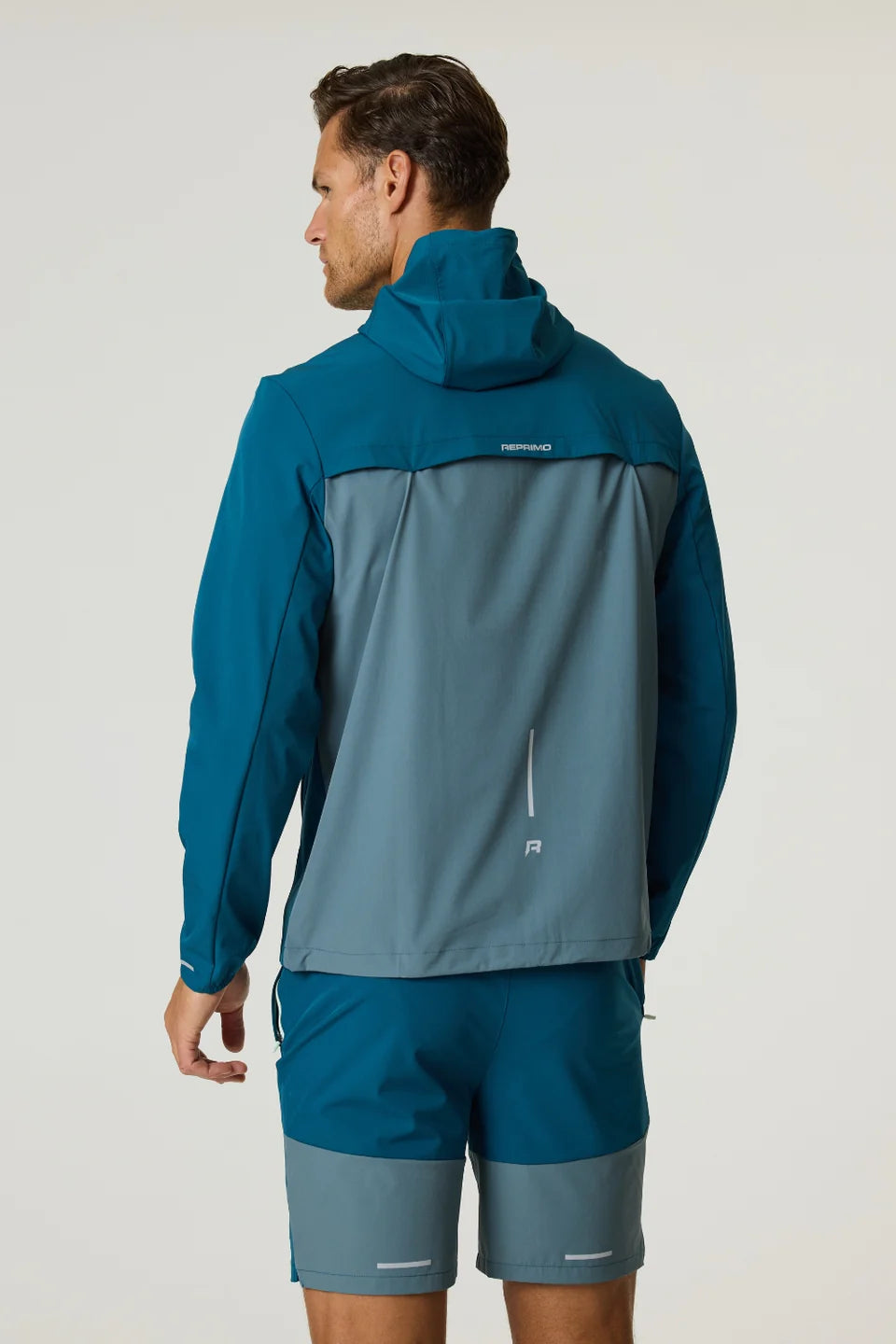 Men's Reprimo Tidal Teal Blue Steel Flight Windbreaker Tracksuit Jacket — view 2