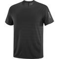 Men's Salomon Black Sense Aero SS GFX T Shirt black on black logo print reflective arm logo detail