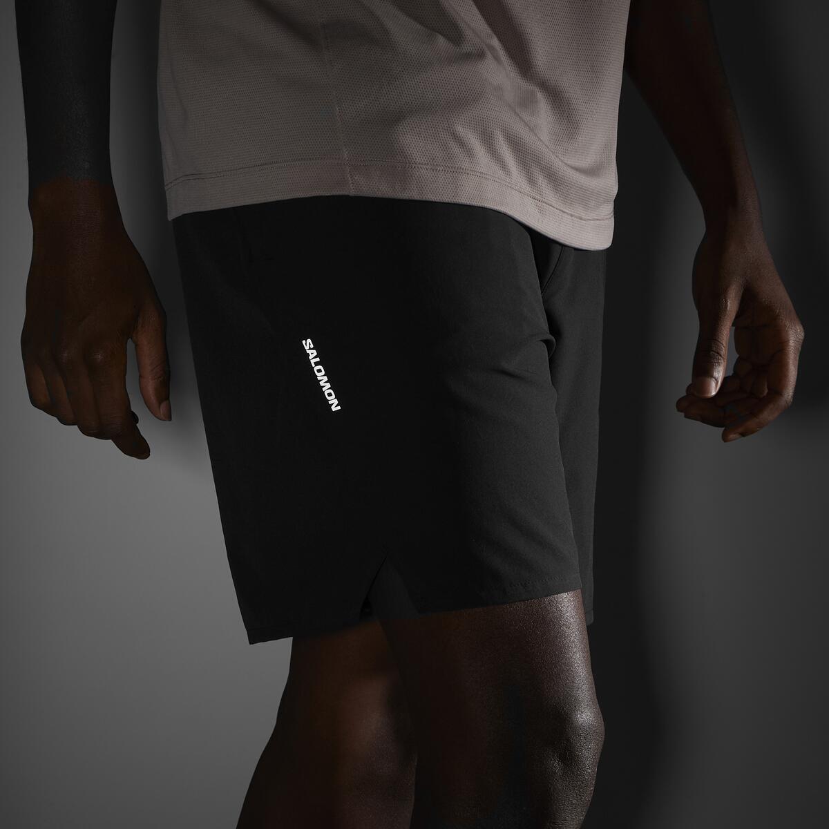 Men's Salomon Deep Black Shkout Core SS T Shirt & Salomon Deep Black SHKout Core 7" Shorts Set — view 4