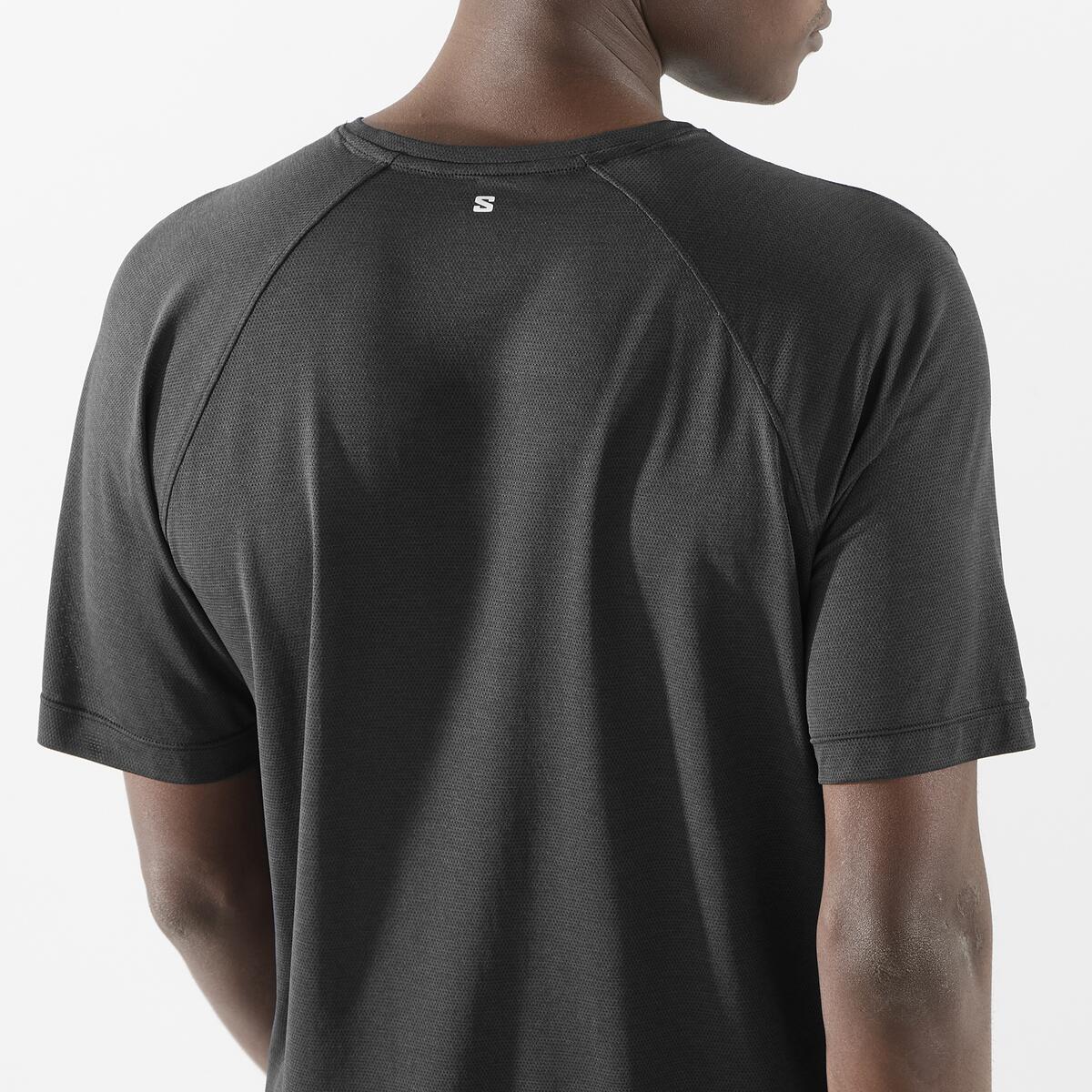 Men's Salomon Deep Black Shkout Core SS T Shirt — view 2