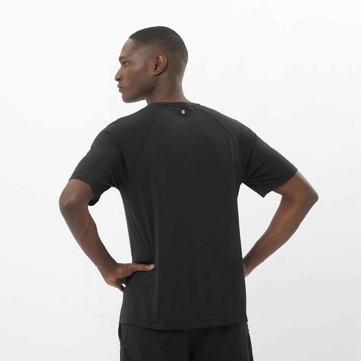 Men's Salomon Deep Black Shkout Core SS T Shirt — view 4