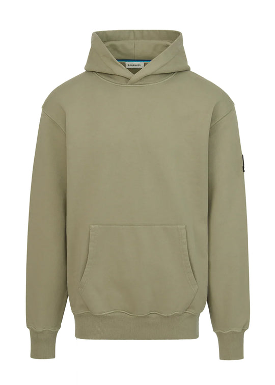 Men's Sandbanks Badge Logo Army Hoodie