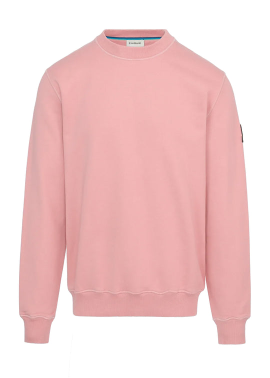 Men's Sandbanks Badge Logo Dusty Pink Crew Sweatshirt