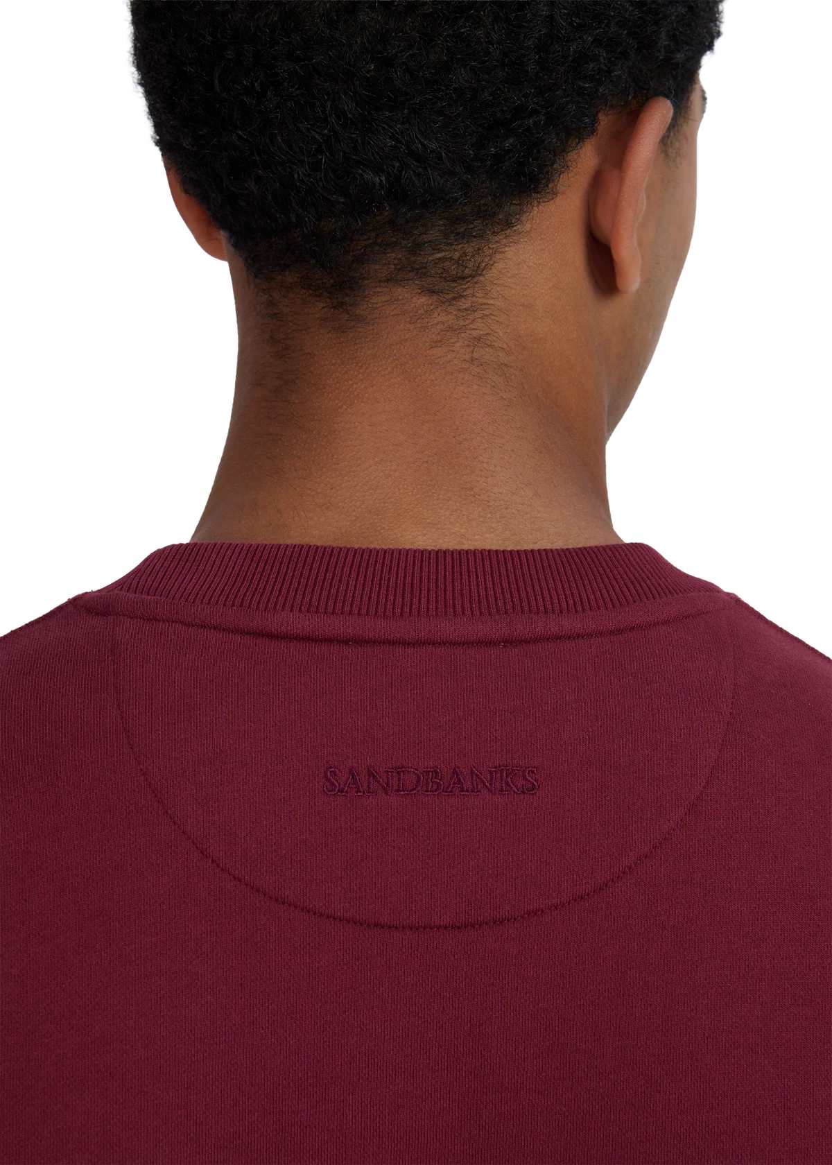 Men's Sandbanks Badge Logo Sweatshirt in Port — view 3
