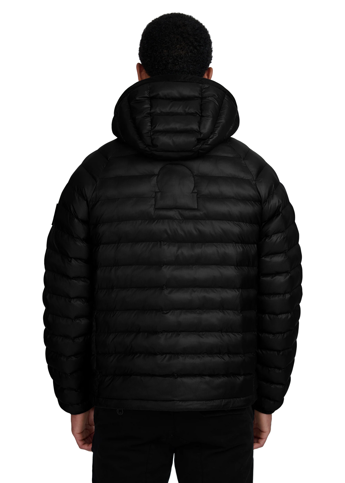 Men's Sandbanks Black Ragland Hooded Ripstop Micro Puffer Jacket - image 4