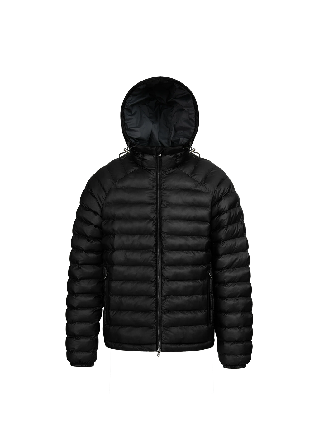 Men's Sandbanks Black Ragland Hooded Ripstop Micro Puffer Jacket - image 2