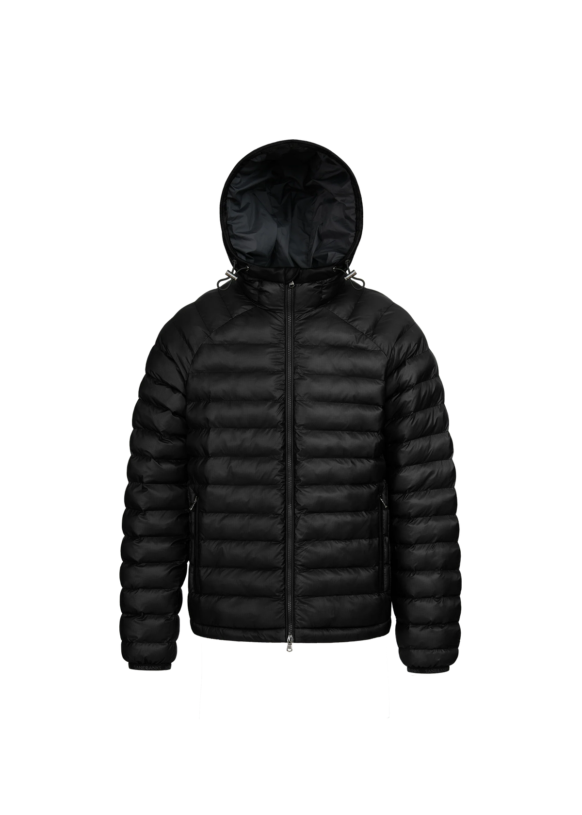 Men's Sandbanks Black Ragland Hooded Ripstop Micro Puffer Jacket - image 2