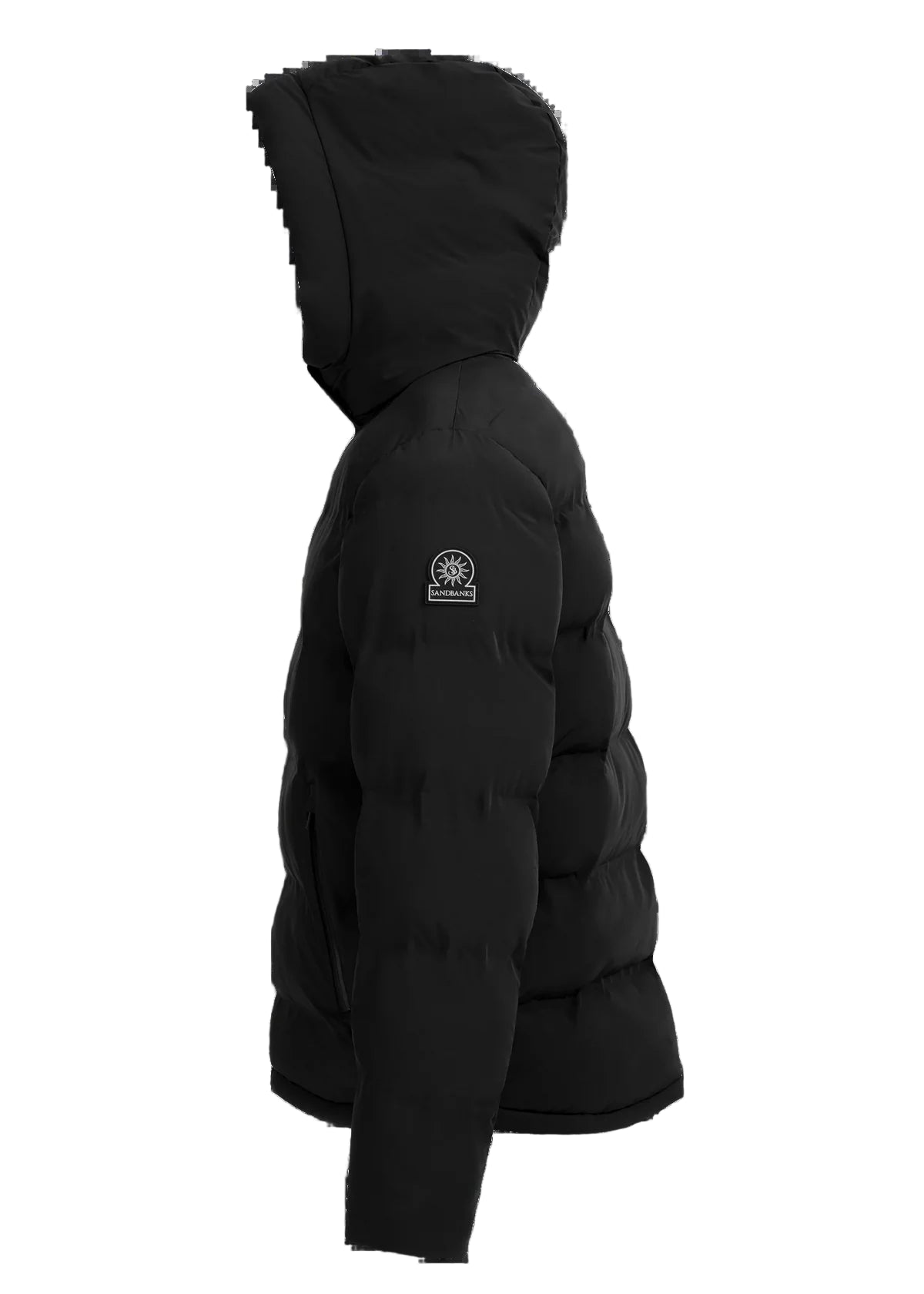 Men's Sandbanks Black Waterproof Banks Puffer Jacket — view 3