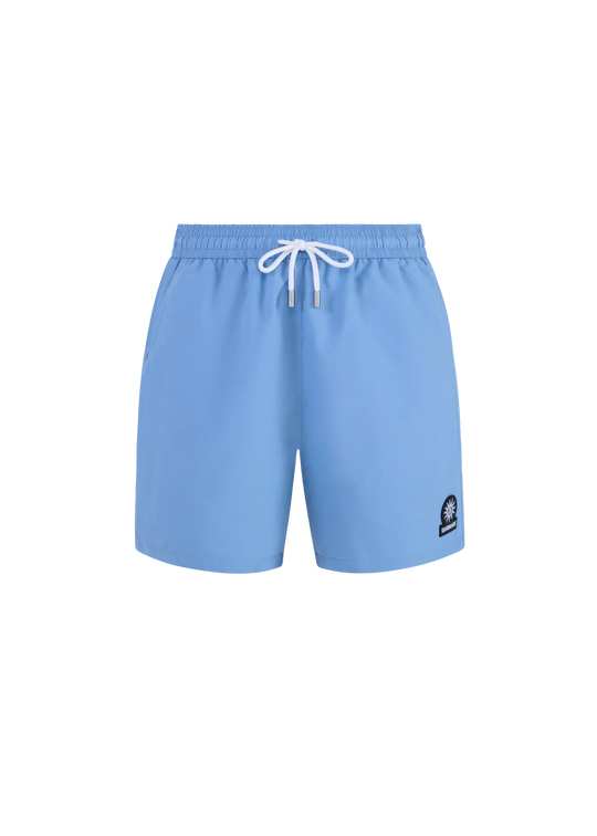 Men's Sandbanks Dusty Blue Badge Logo Recycled Swim Short
