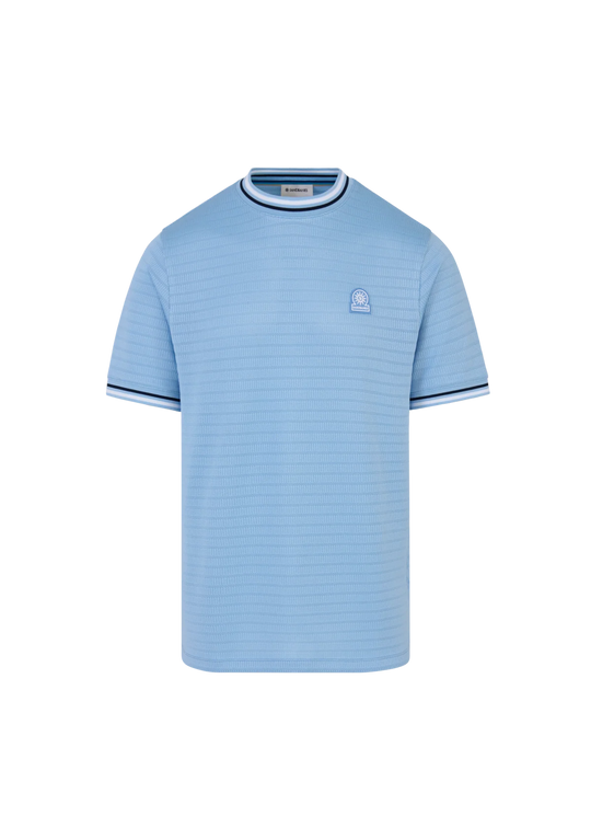 Men's Sandbanks Dusty Blue Textured Jacquard T Shirt