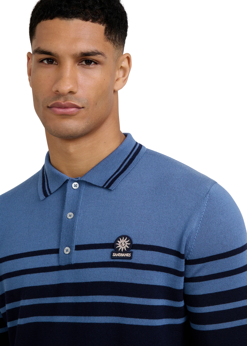 Men's Sandbanks Fine Gauge Polo in Navy