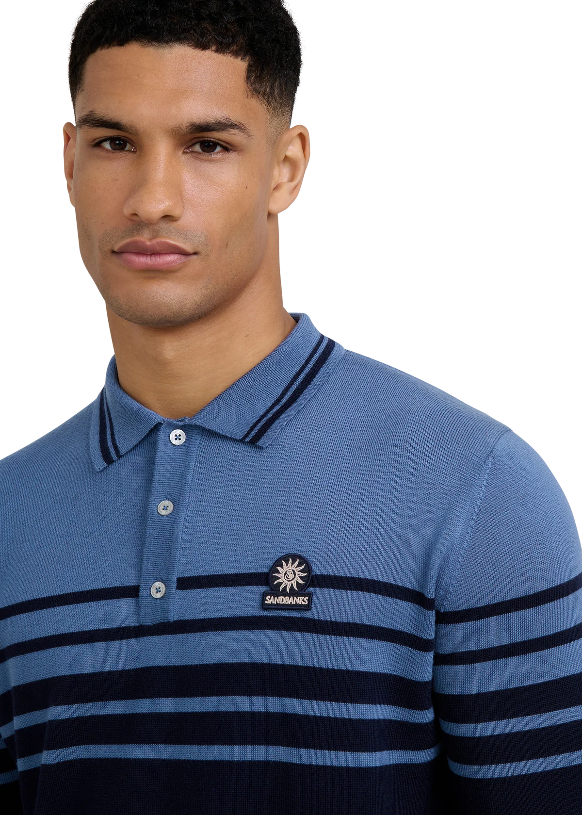 Men's Sandbanks Fine Gauge Polo in Navy