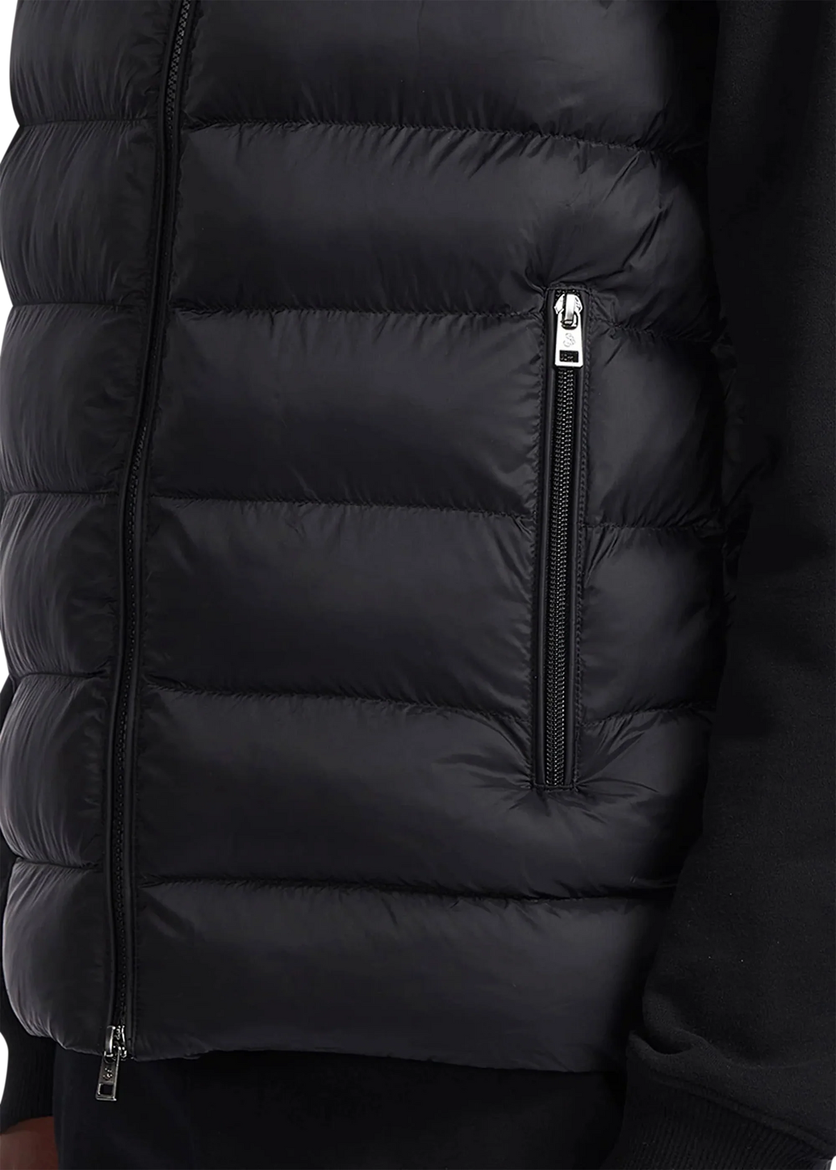 Men's Sandbanks Frontier Micro Puffer Hooded Gilet in Black — view 5