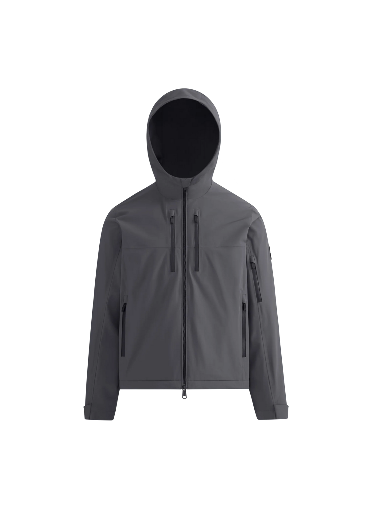 Men's Sandbanks Hooded Waterproof Shell Jacket in Charcoal — view 2