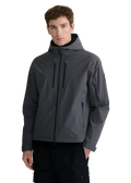 Men's Sandbanks Hooded Waterproof Shell Jacket in Charcoal