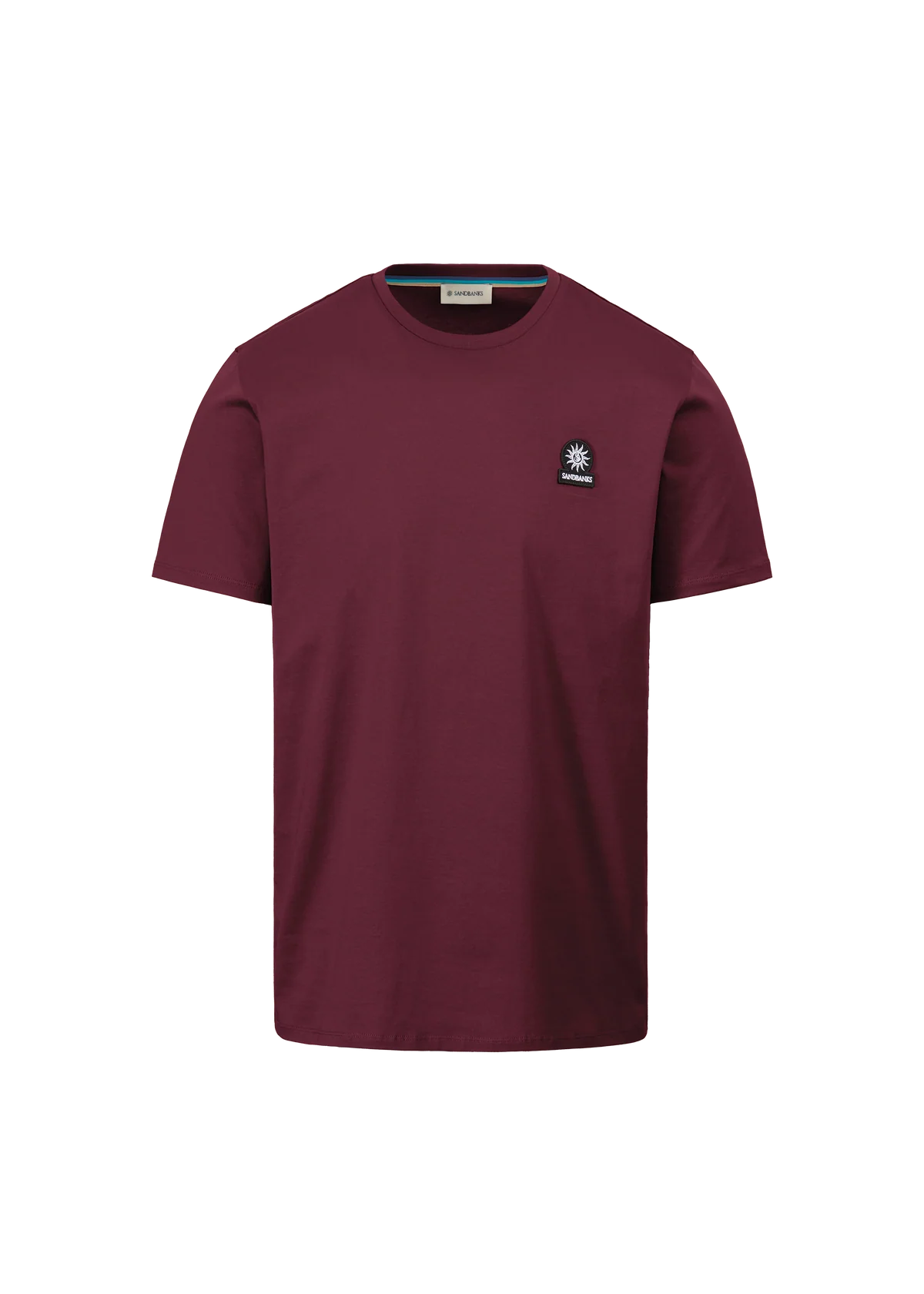 Men's Sandbanks Mercerised Badge T-Shirt in Port