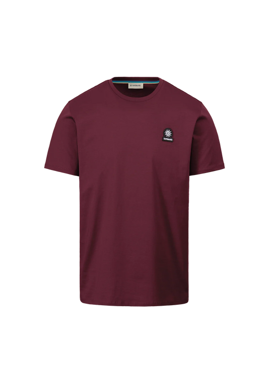 Men's Sandbanks Mercerised Badge T-Shirt in Port