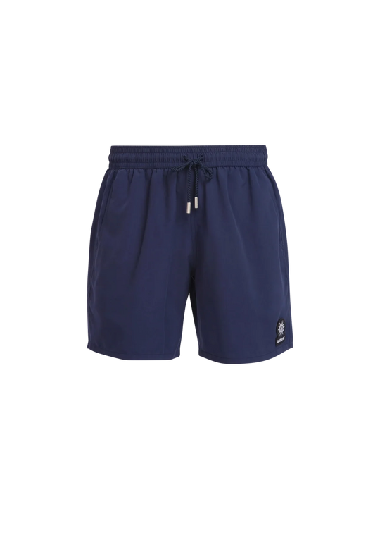 Men's Sandbanks Navy Badge Logo Recycled Swim Short
