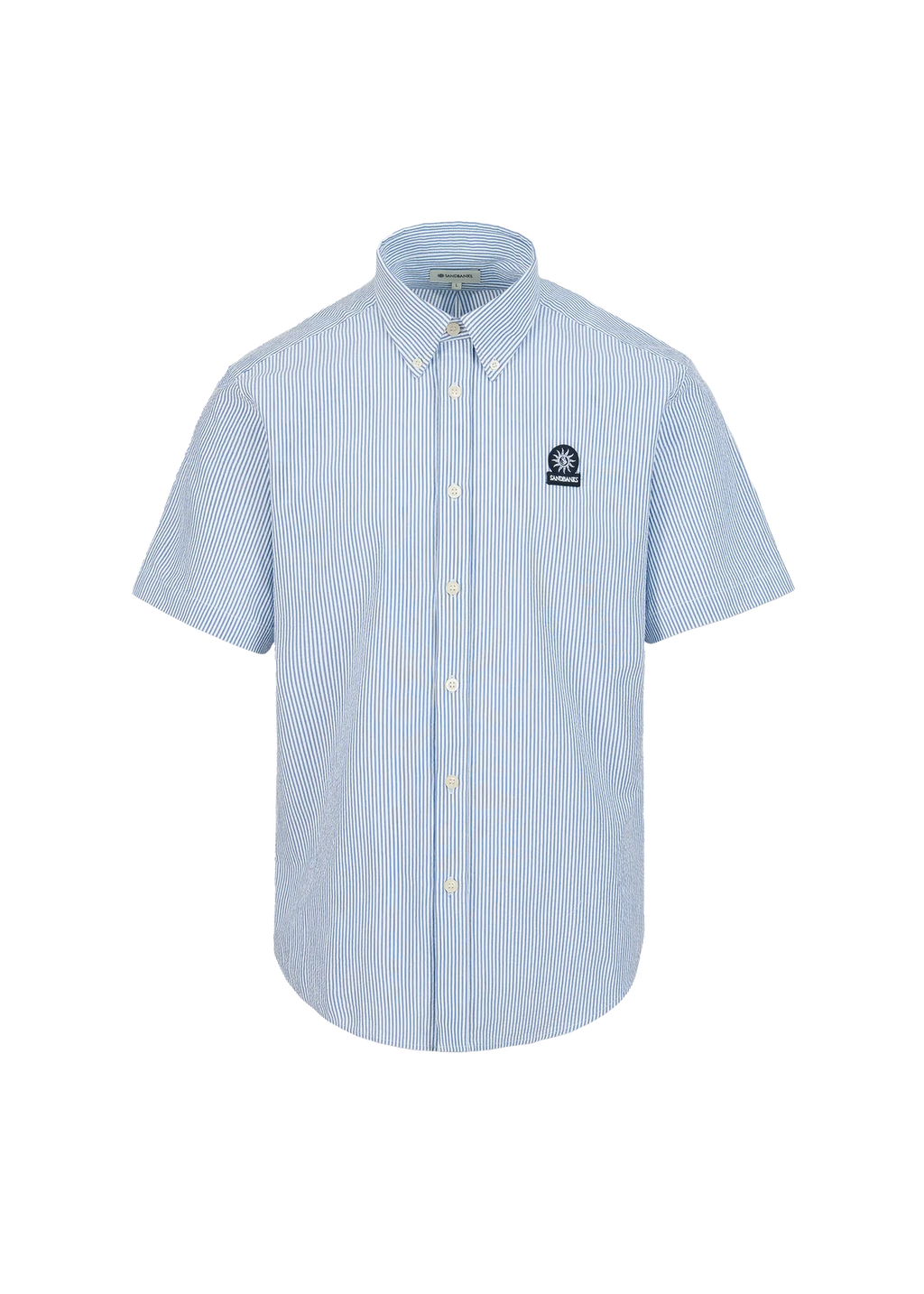 Men's Sandbanks Navy Seersucker Smart Shirt — view 2