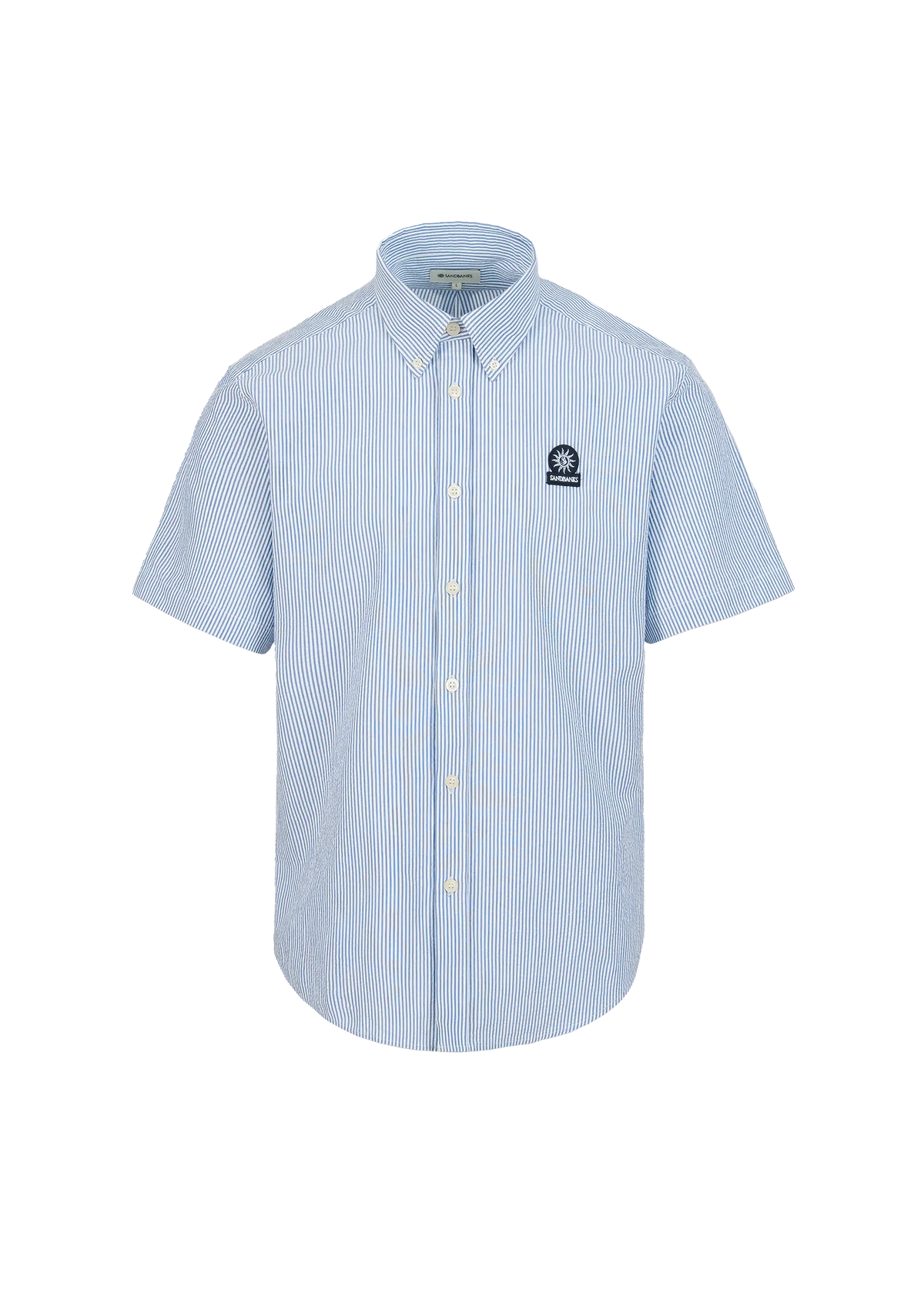 Men's Sandbanks Navy Seersucker Smart Shirt — view 2