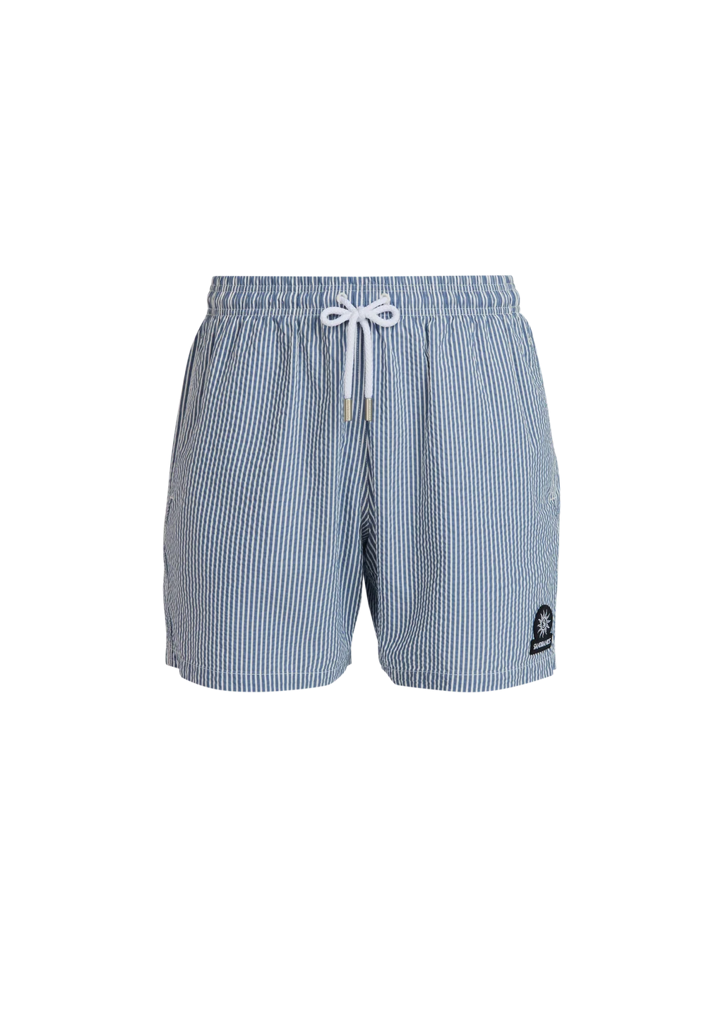 Men's Sandbanks Navy Seersucker Swim Short — view 2