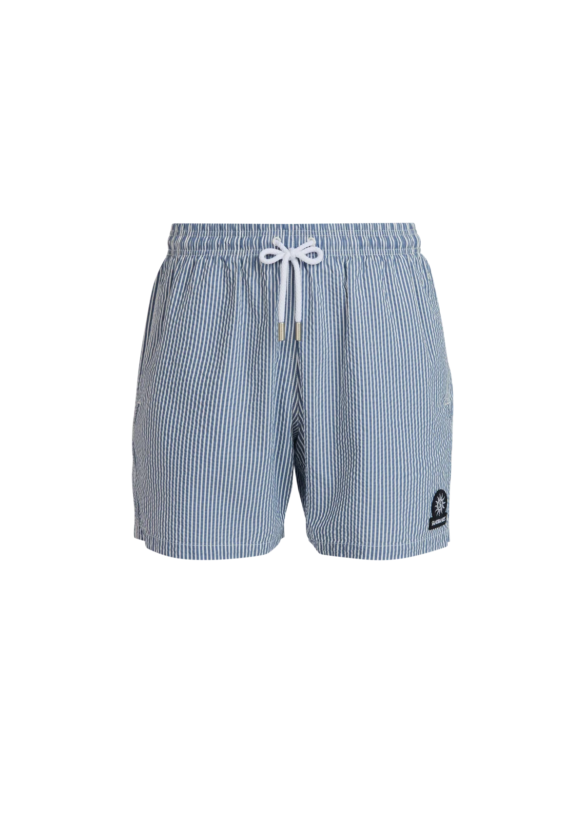 Men's Sandbanks Navy Seersucker Swim Short — view 2