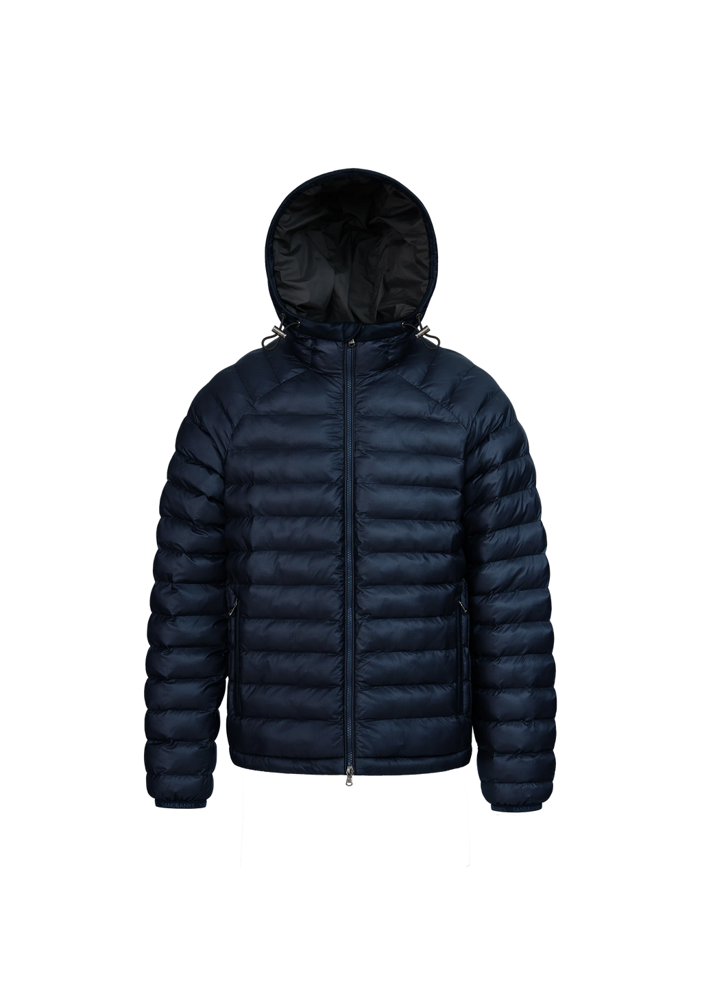Men's Sandbanks Raglan Hooded Micro Puffer in Navy — view 2