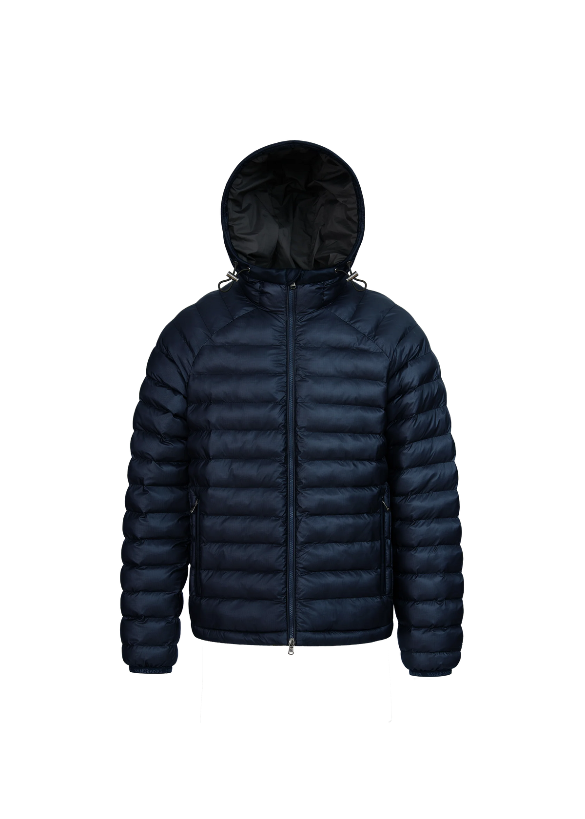 Men's Sandbanks Raglan Hooded Micro Puffer in Navy — view 2