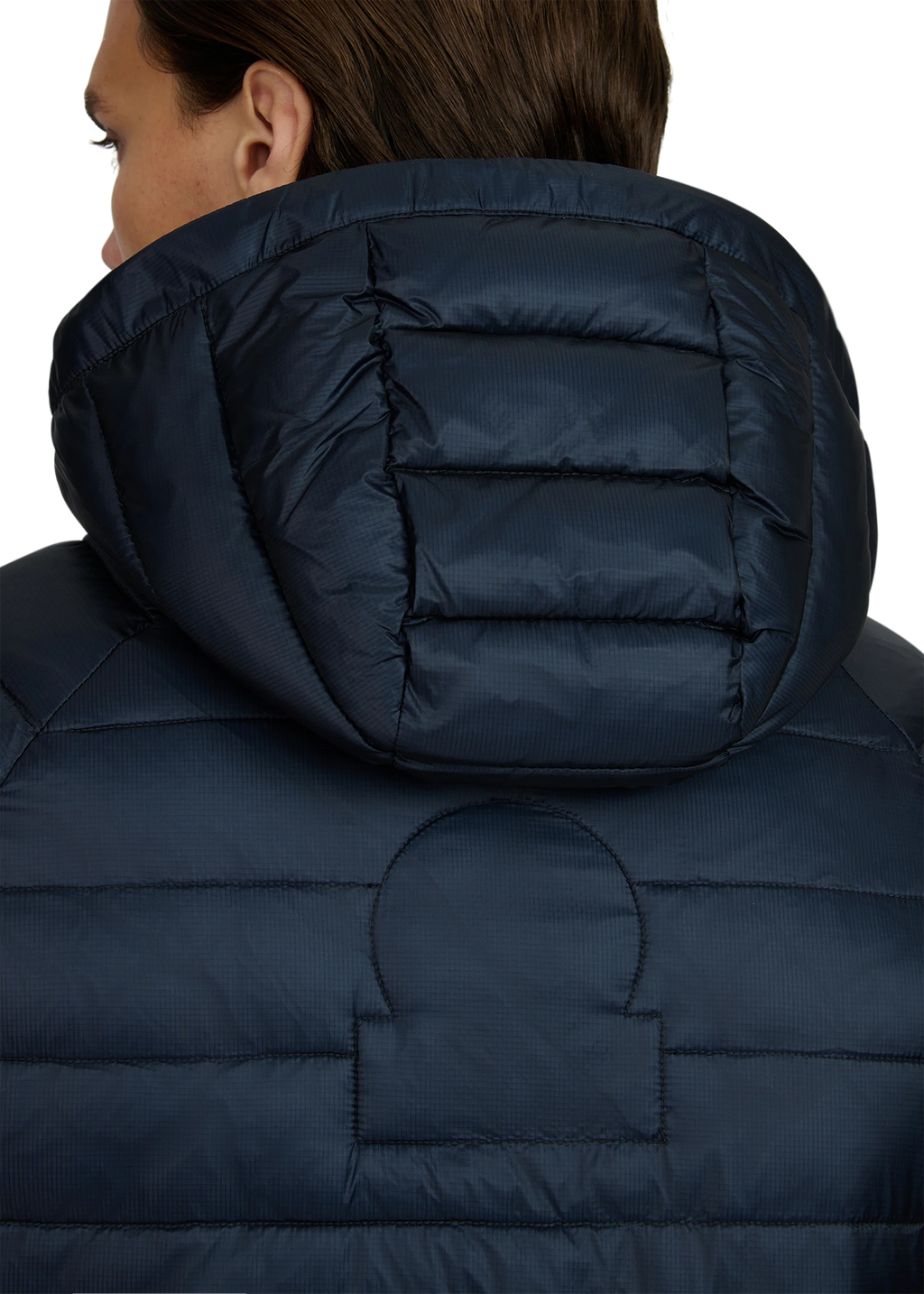 Men's Sandbanks Raglan Hooded Micro Puffer in Navy — view 7