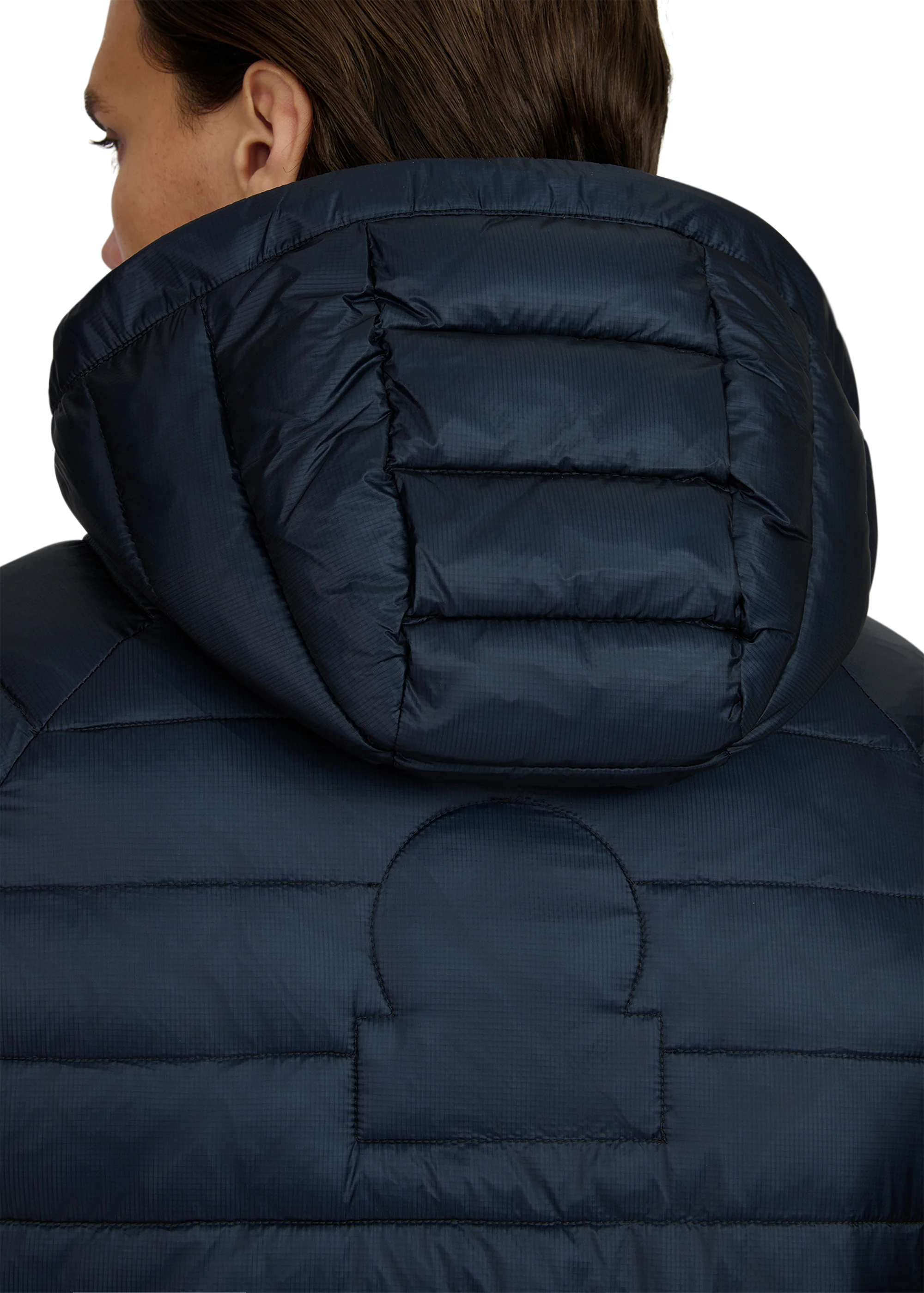Men's Sandbanks Raglan Hooded Micro Puffer in Navy — view 7