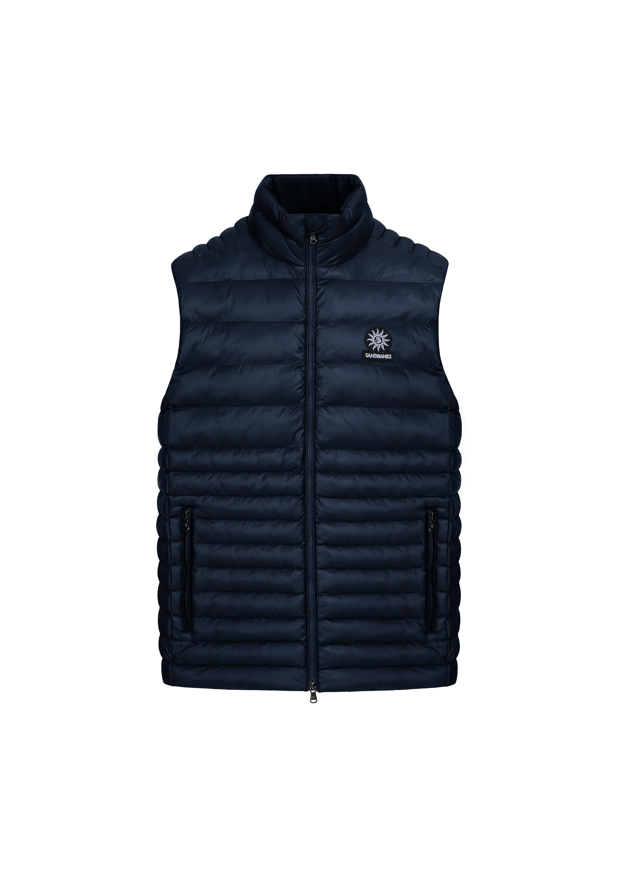 Men's Sandbanks Ripstop Micro Puffer Gilet in Navy — view 2